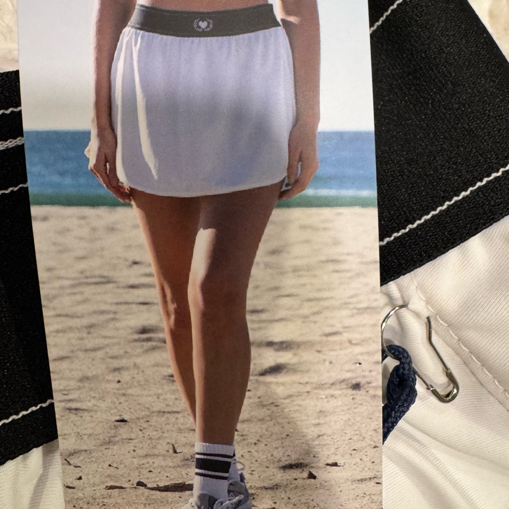 White Skort With Black Waistband